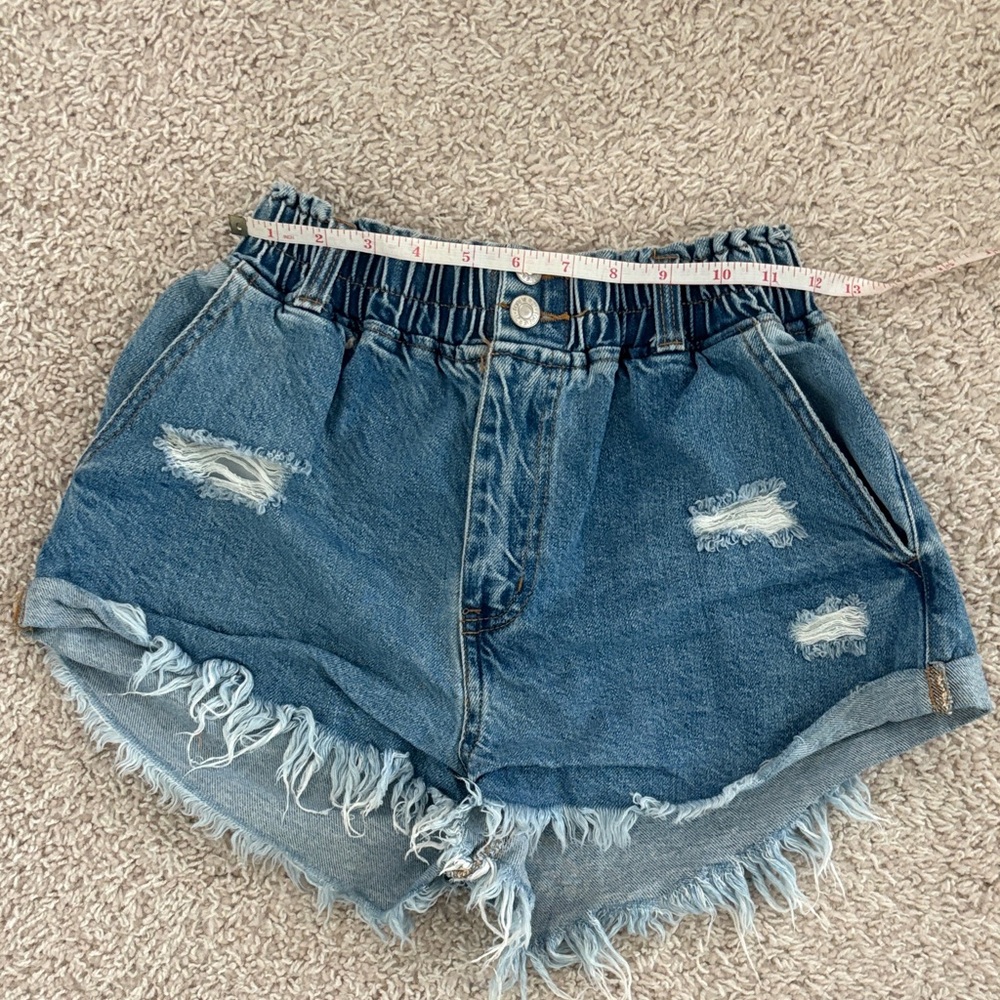 Forever 21 Blue Distressed Jean Shorts